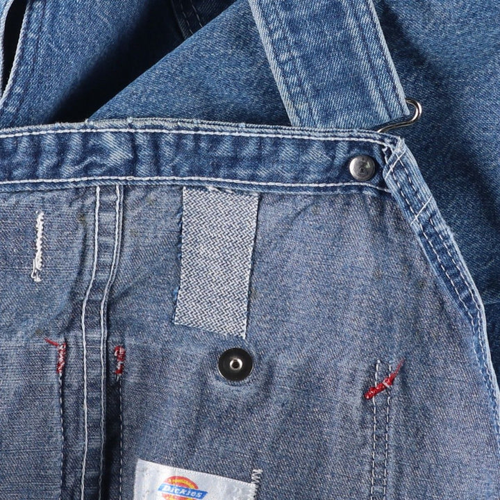 Big size 90'S Dickies denim overalls, men's size W41 equivalent, vintage. cotton blue type Vintage Second Hand