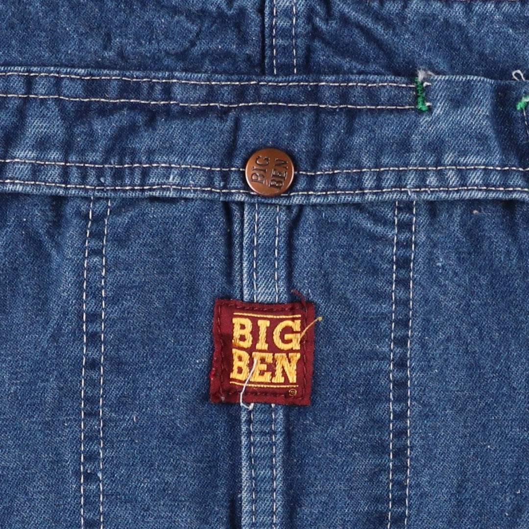 80s-90'S Big Ben denim overalls, made in USA, men's size W37 (approx.), vintage. cotton blue type Vintage Second Hand