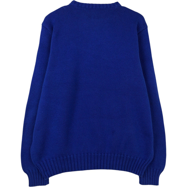 Ralph Lauren POLO by Ralph Lauren One-Point Cotton Knit Sweater, Men's Size L cotton blue type Vintage Second Hand
