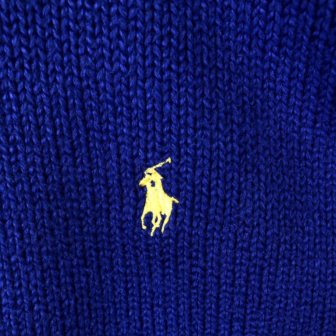 Ralph Lauren POLO by Ralph Lauren One-Point Cotton Knit Sweater, Men's Size L cotton blue type Vintage Second Hand