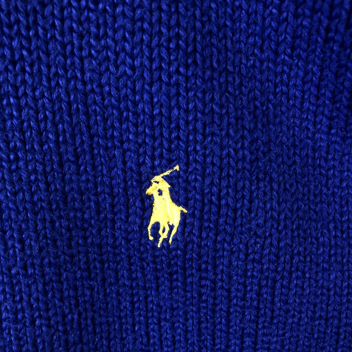 Ralph Lauren POLO by Ralph Lauren One-Point Cotton Knit Sweater, Men's Size L cotton blue type Vintage Second Hand