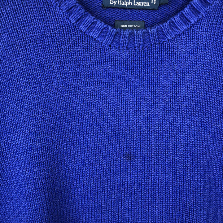 Ralph Lauren POLO by Ralph Lauren One-Point Cotton Knit Sweater, Men's Size L cotton blue type Vintage Second Hand