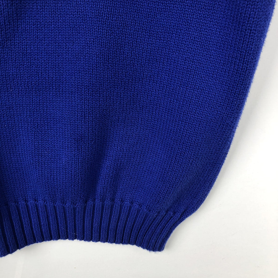 Ralph Lauren POLO by Ralph Lauren One-Point Cotton Knit Sweater, Men's Size L cotton blue type Vintage Second Hand