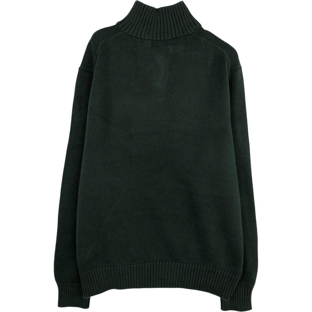 Ralph Lauren POLO by Ralph Lauren half-button cotton knit sweater, men's size XL cotton green type Vintage Second Hand