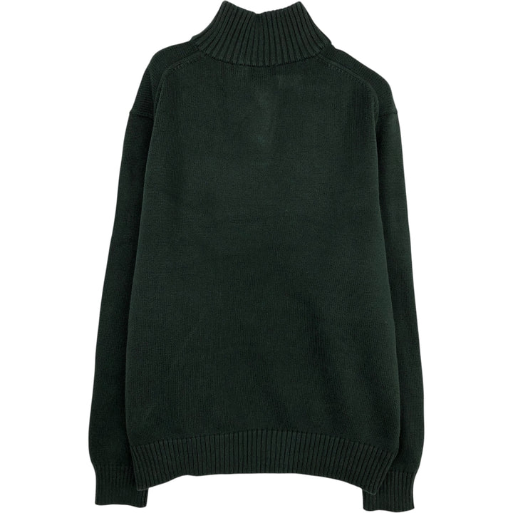 Ralph Lauren POLO by Ralph Lauren half-button cotton knit sweater, men's size XL cotton green type Vintage Second Hand