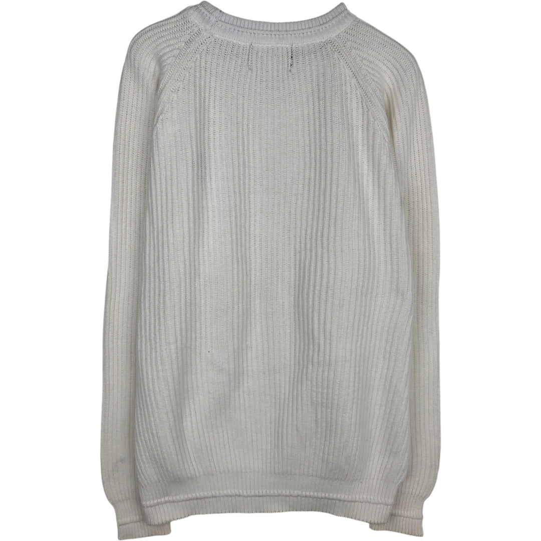 Ralph Lauren Chaps ribbed cotton knit sweater, size M, men's cotton white type Vintage Second Hand