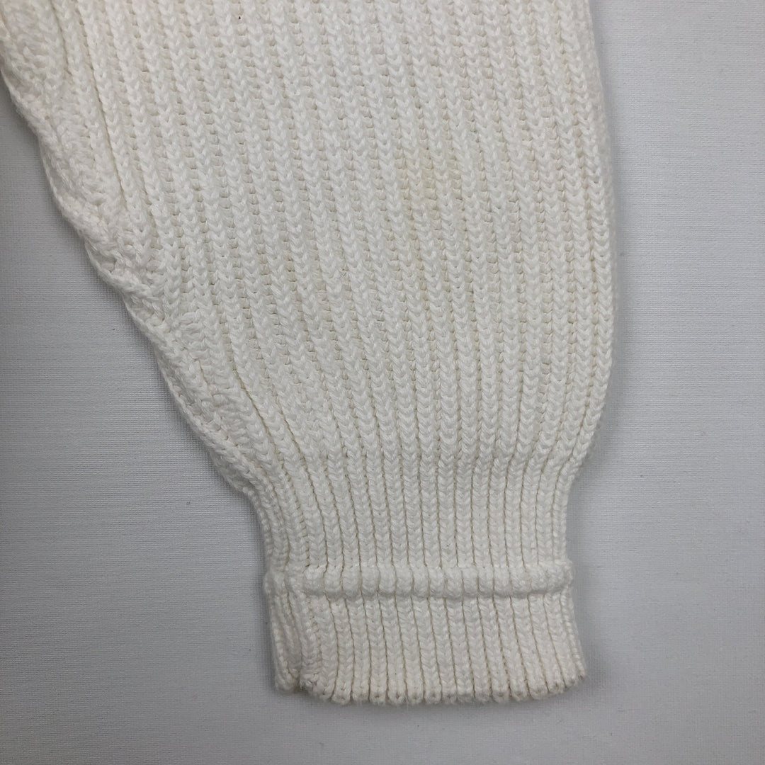 Ralph Lauren Chaps ribbed cotton knit sweater, size M, men's cotton white type Vintage Second Hand