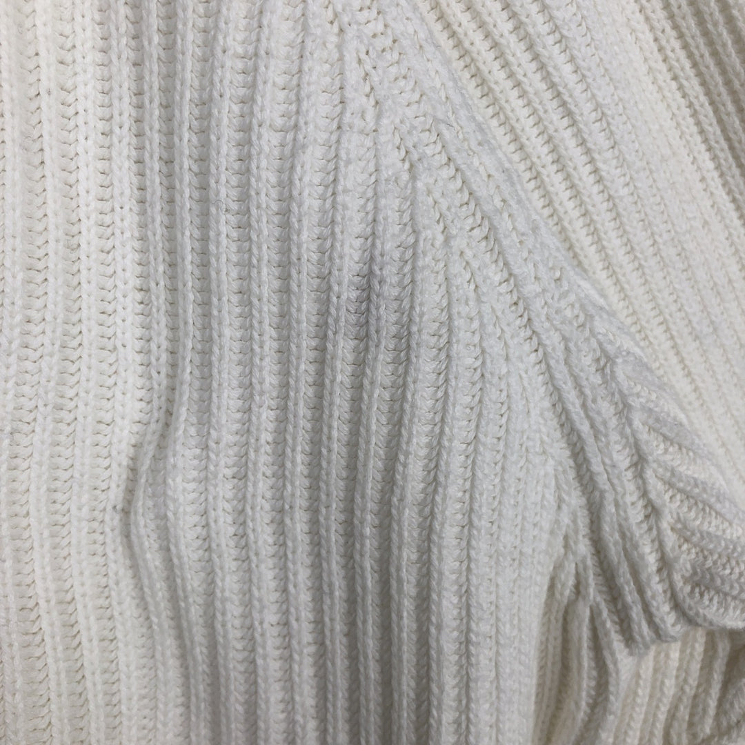 Ralph Lauren Chaps ribbed cotton knit sweater, size M, men's cotton white type Vintage Second Hand