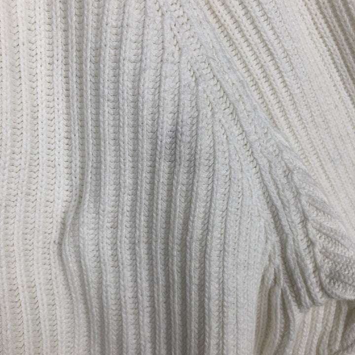 Ralph Lauren Chaps ribbed cotton knit sweater, size M, men's cotton white type Vintage Second Hand