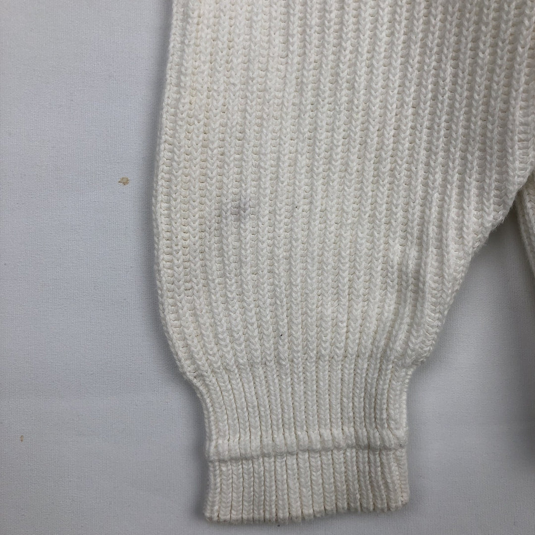 Ralph Lauren Chaps ribbed cotton knit sweater, size M, men's cotton white type Vintage Second Hand