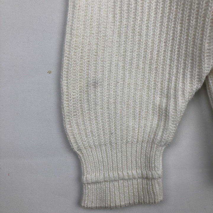 Ralph Lauren Chaps ribbed cotton knit sweater, size M, men's cotton white type Vintage Second Hand