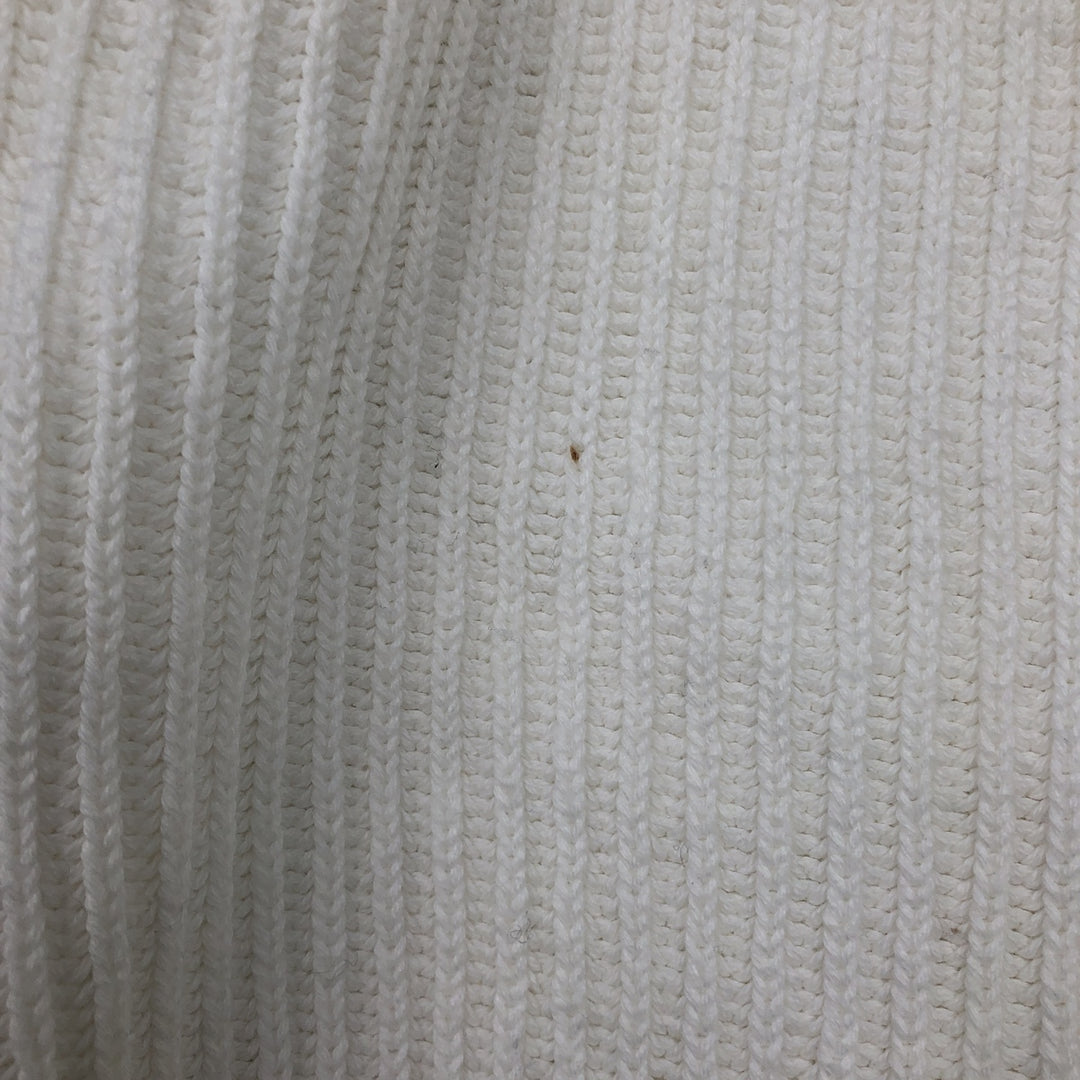 Ralph Lauren Chaps ribbed cotton knit sweater, size M, men's cotton white type Vintage Second Hand