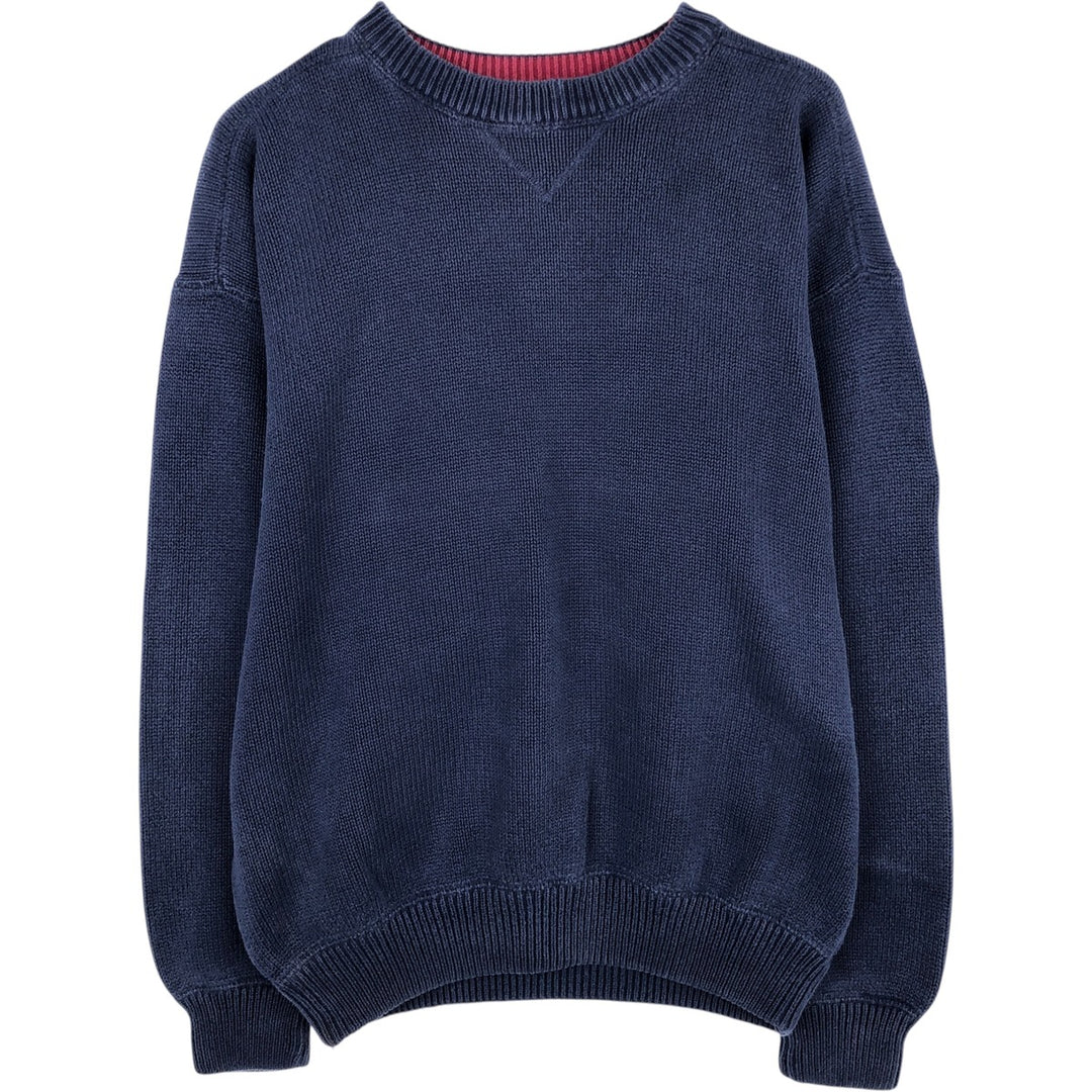 Vintage 90'S Eddie Bauer cotton knit sweater with black tag, size M, men's cotton navy blue type Vintage Second Hand