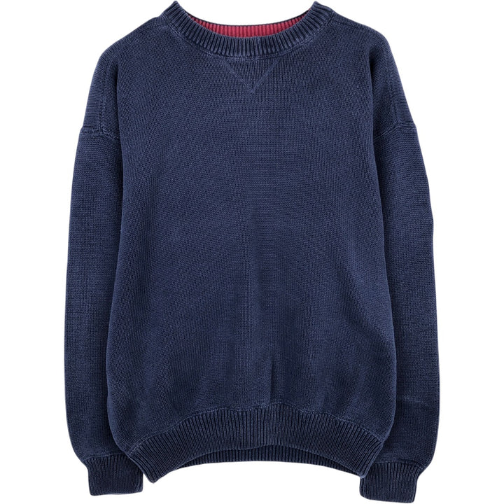 Vintage 90'S Eddie Bauer cotton knit sweater with black tag, size M, men's cotton navy blue type Vintage Second Hand