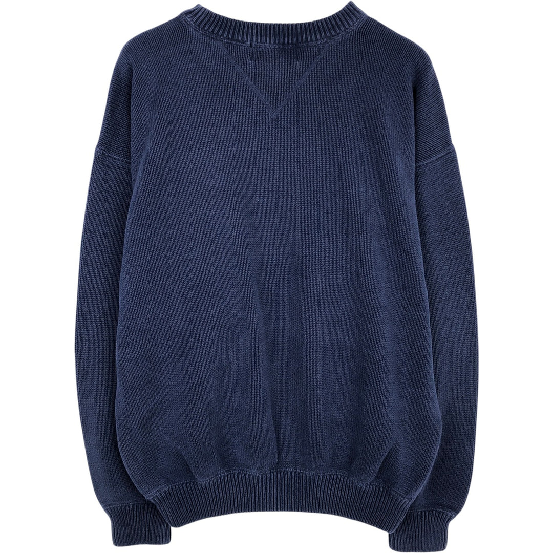 Vintage 90'S Eddie Bauer cotton knit sweater with black tag, size M, men's cotton navy blue type Vintage Second Hand