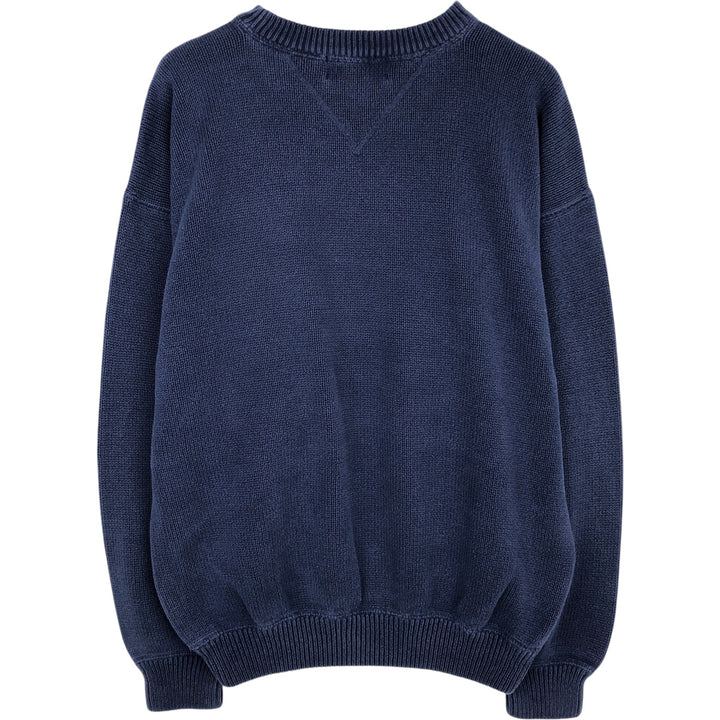Vintage 90'S Eddie Bauer cotton knit sweater with black tag, size M, men's cotton navy blue type Vintage Second Hand