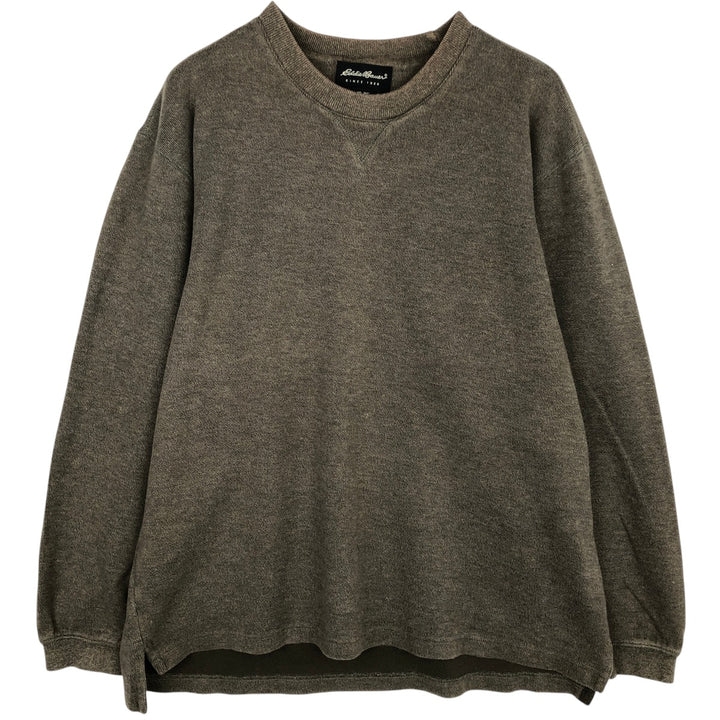 2000'S Eddie Bauer cotton knit sweater, men's size L cotton brown type Vintage Second Hand