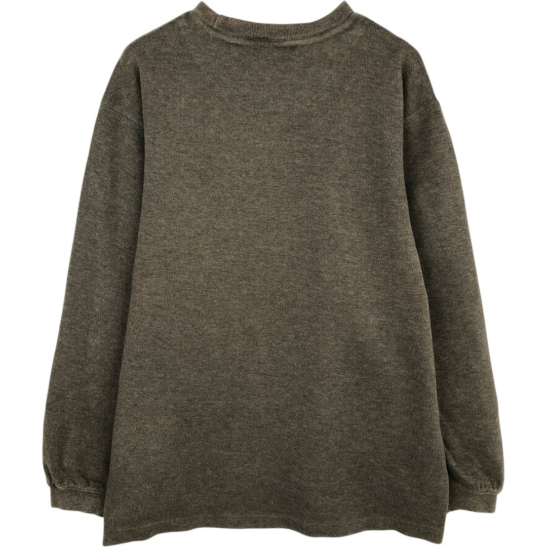 2000'S Eddie Bauer cotton knit sweater, men's size L cotton brown type Vintage Second Hand