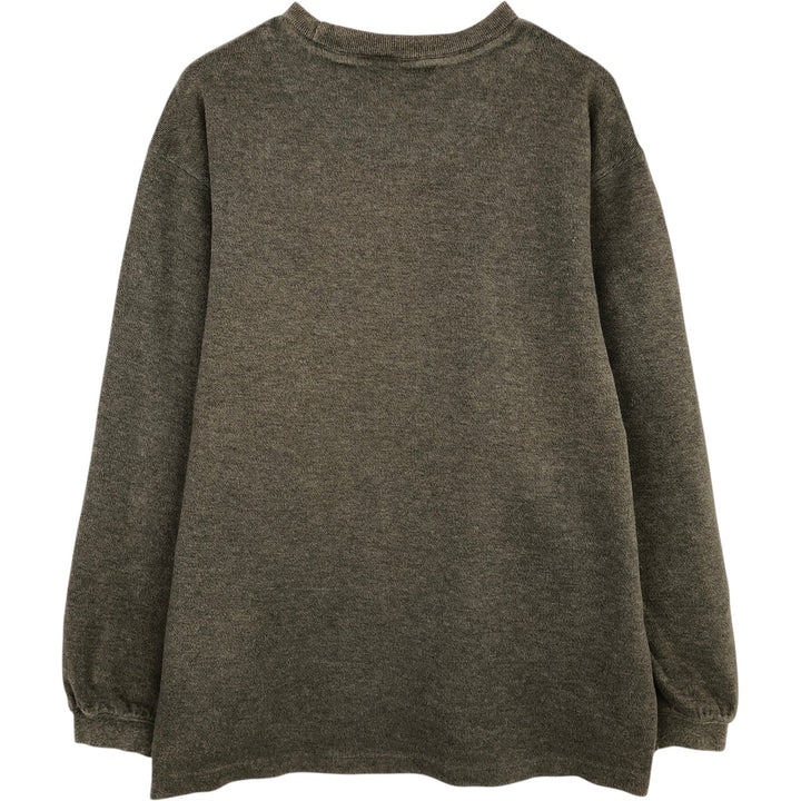 2000'S Eddie Bauer cotton knit sweater, men's size L cotton brown type Vintage Second Hand