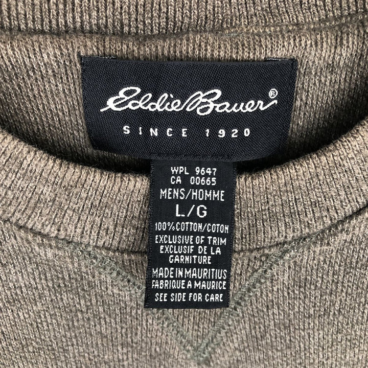 2000'S Eddie Bauer cotton knit sweater, men's size L cotton brown type Vintage Second Hand