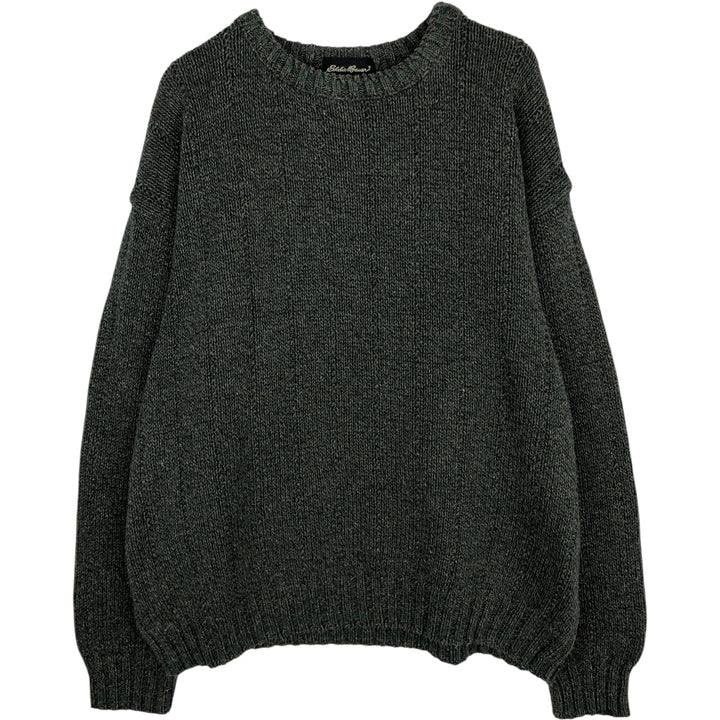 Eddie Bauer Cotton Knit Sweater, Made in USA, Men's Size L cotton Charcoal Vintage Second Hand
