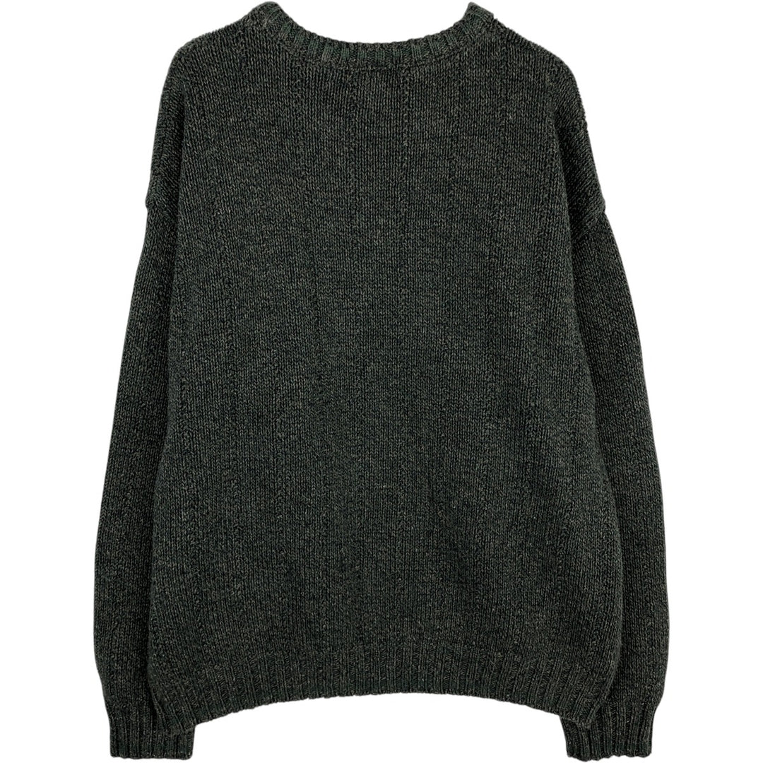 Eddie Bauer Cotton Knit Sweater, Made in USA, Men's Size L cotton Charcoal Vintage Second Hand
