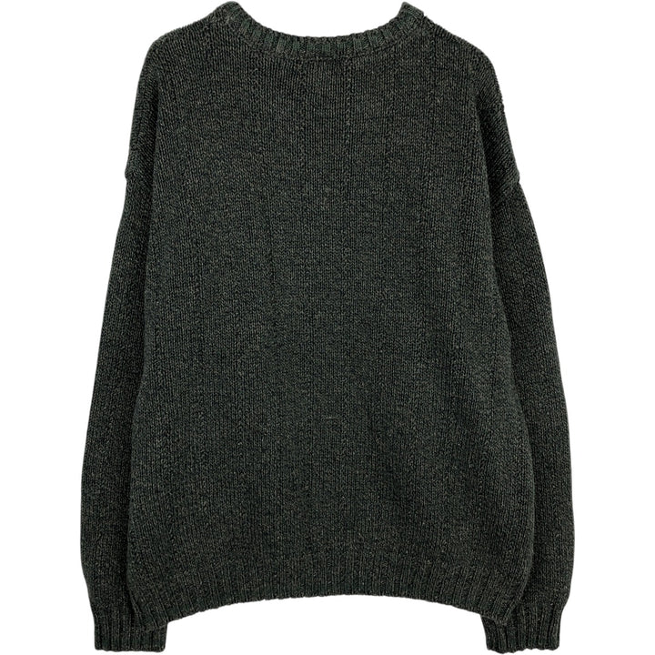 Eddie Bauer Cotton Knit Sweater, Made in USA, Men's Size L cotton Charcoal Vintage Second Hand