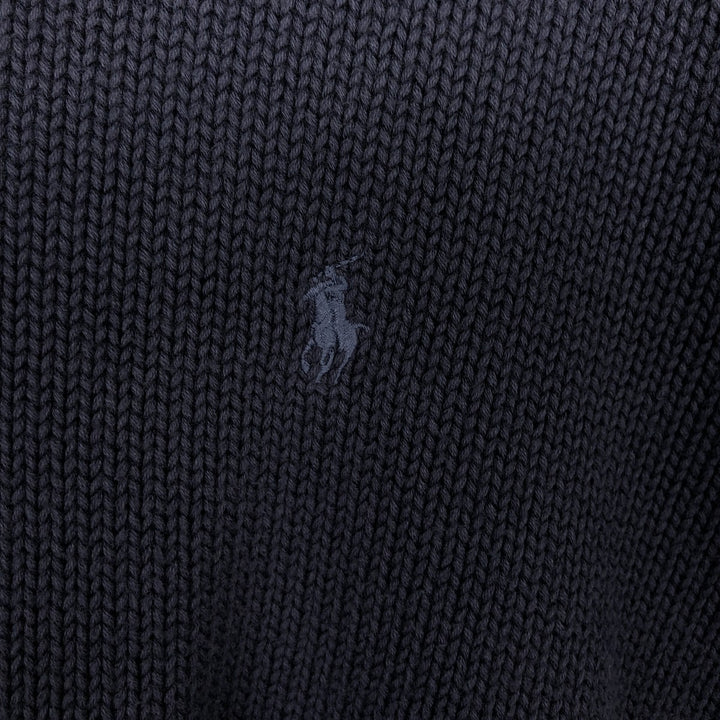 Ralph Lauren POLO by Ralph Lauren V-neck cotton knit sweater, men's XL size cotton navy blue type Vintage Second Hand
