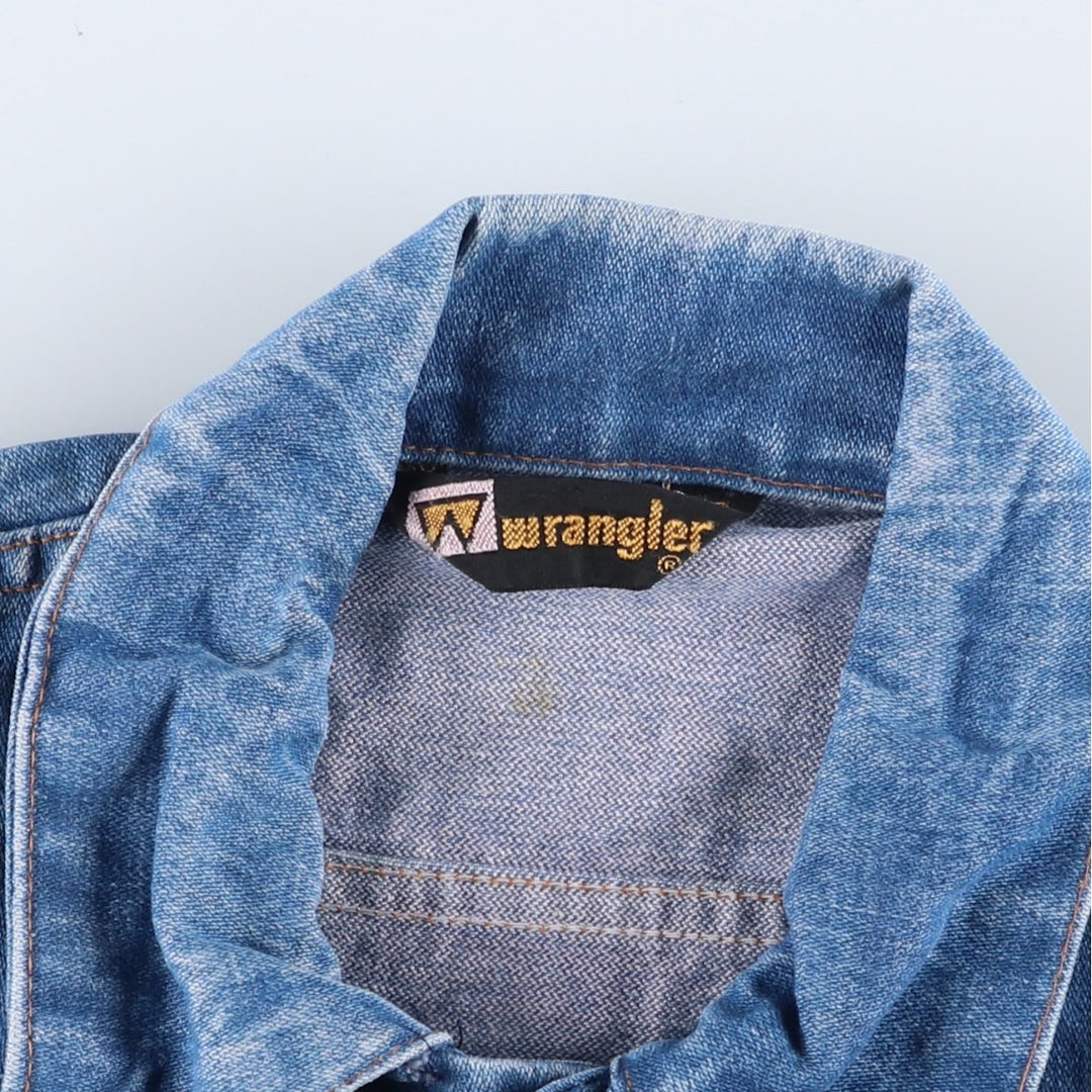 Vintage 70'S Wrangler denim jacket, denim jacket, men's size M cotton blue type Vintage Second Hand