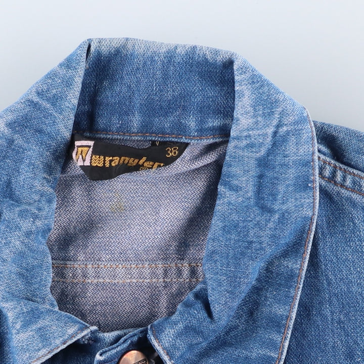 Vintage 70'S Wrangler denim jacket, denim jacket, men's size M cotton blue type Vintage Second Hand