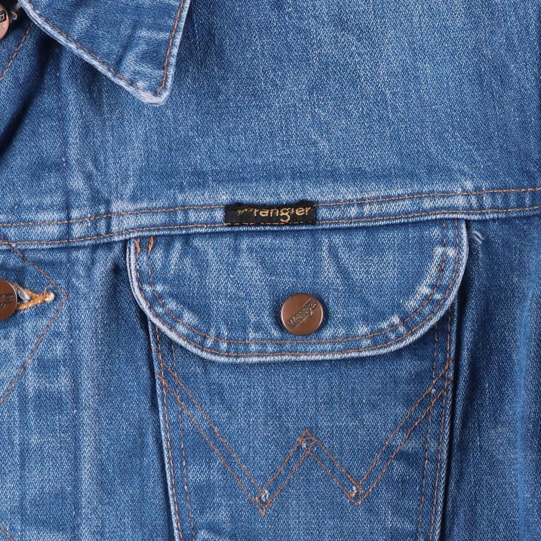 Vintage 70'S Wrangler denim jacket, denim jacket, men's size M cotton blue type Vintage Second Hand