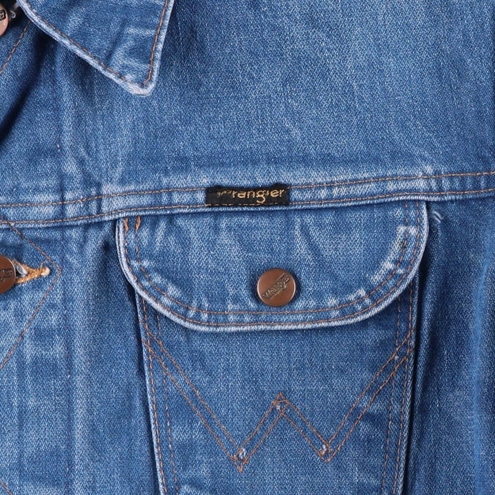Vintage 70'S Wrangler denim jacket, denim jacket, men's size M cotton blue type Vintage Second Hand
