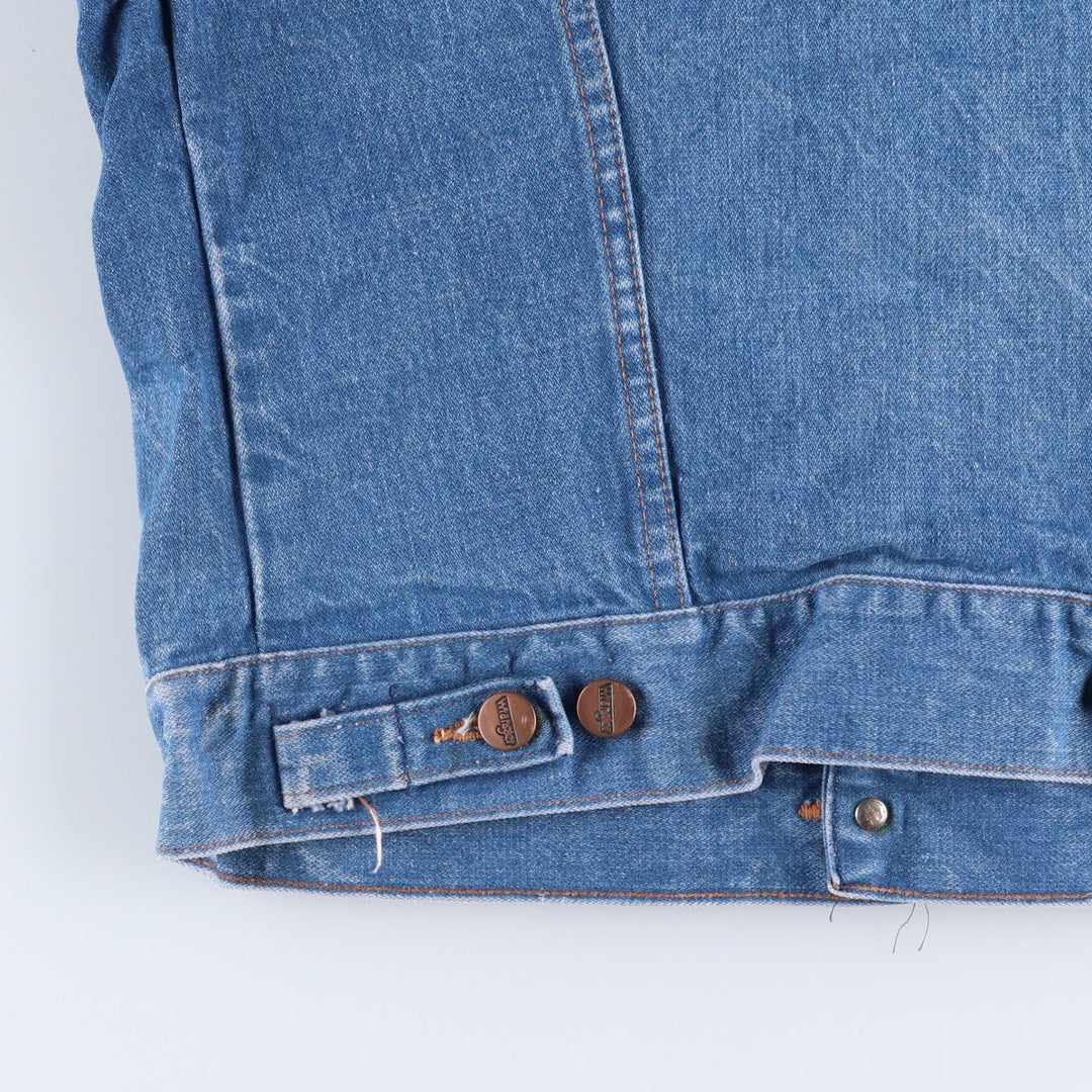 Vintage 70'S Wrangler denim jacket, denim jacket, men's size M cotton blue type Vintage Second Hand