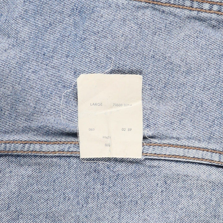 Vintage 1980'S Levi's 70503-0214 denim jacket, men's size L cotton blue type Vintage Second Hand