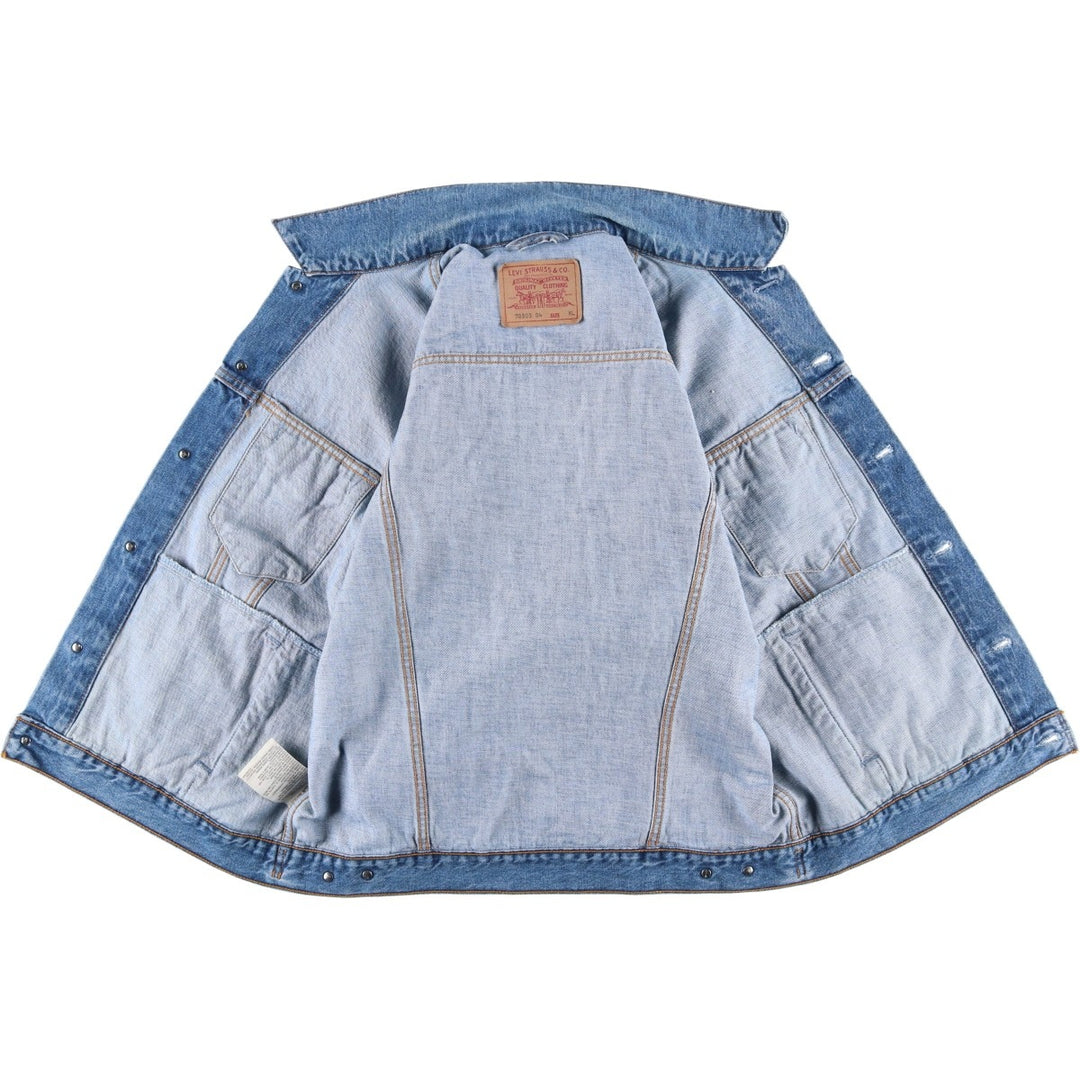 90'S Levi's 70503-0414 denim jacket, G-jacket, men's XL equivalent, vintage cotton blue type Vintage Second Hand