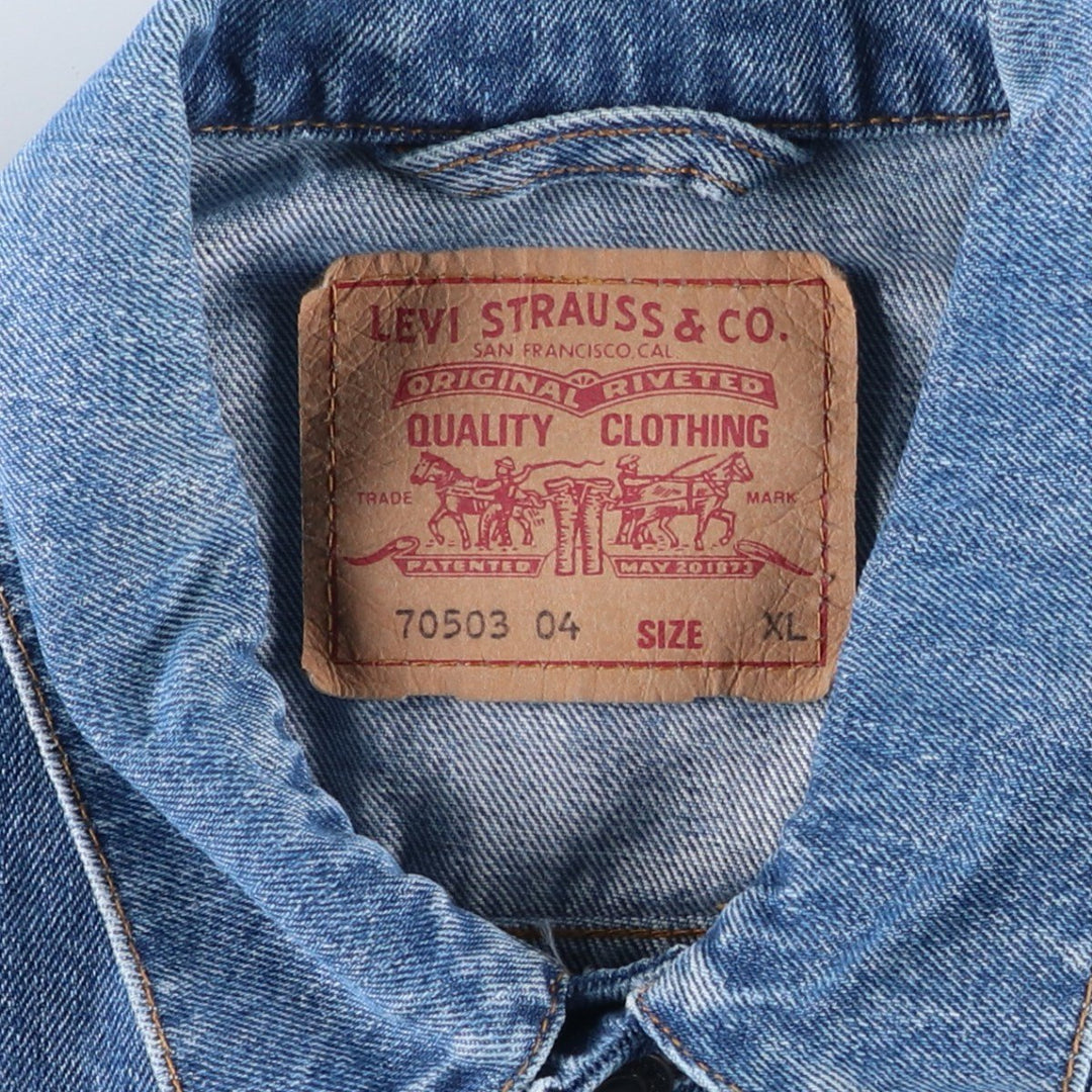 90'S Levi's 70503-0414 denim jacket, G-jacket, men's XL equivalent, vintage cotton blue type Vintage Second Hand