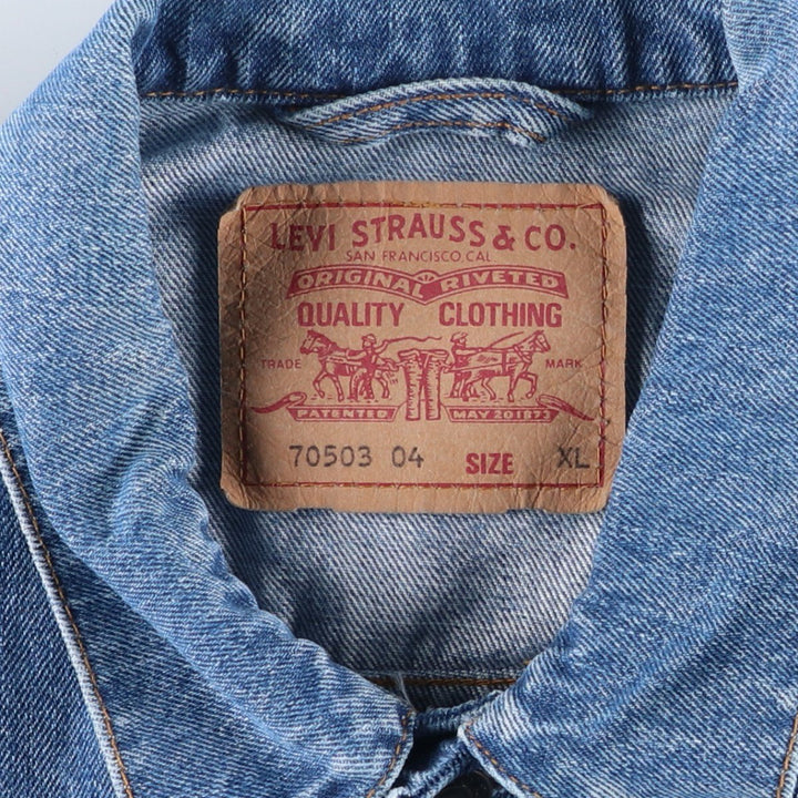 90'S Levi's 70503-0414 denim jacket, G-jacket, men's XL equivalent, vintage cotton blue type Vintage Second Hand