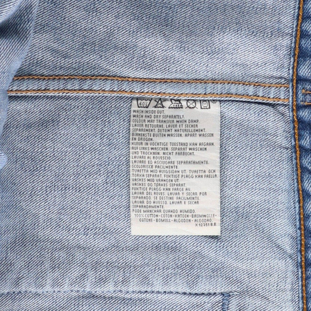 90'S Levi's 70503-0414 denim jacket, G-jacket, men's XL equivalent, vintage cotton blue type Vintage Second Hand
