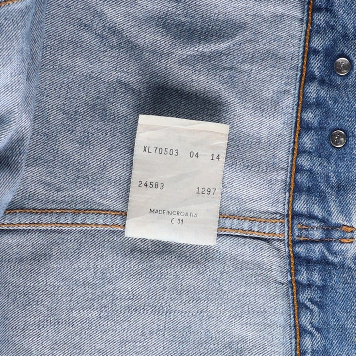 90'S Levi's 70503-0414 denim jacket, G-jacket, men's XL equivalent, vintage cotton blue type Vintage Second Hand