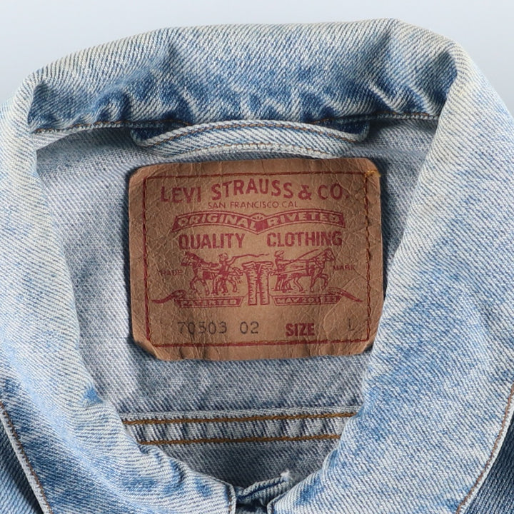 90'S Levi's 70503-0210 denim jacket, denim jacket, men's size L, vintage cotton blue type Vintage Second Hand