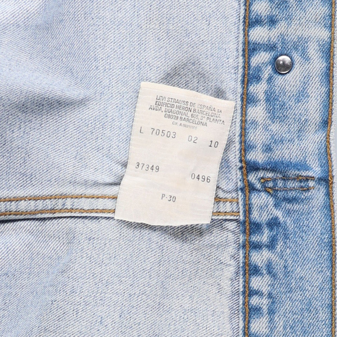 90'S Levi's 70503-0210 denim jacket, denim jacket, men's size L, vintage cotton blue type Vintage Second Hand