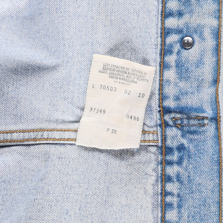 90'S Levi's 70503-0210 denim jacket, denim jacket, men's size L, vintage cotton blue type Vintage Second Hand