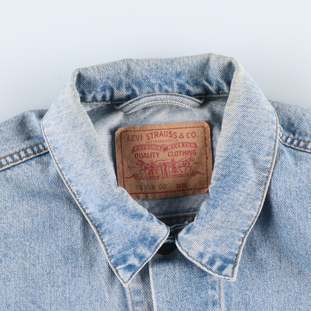 90'S Levi's 70503-0210 denim jacket, denim jacket, men's size L, vintage cotton blue type Vintage Second Hand