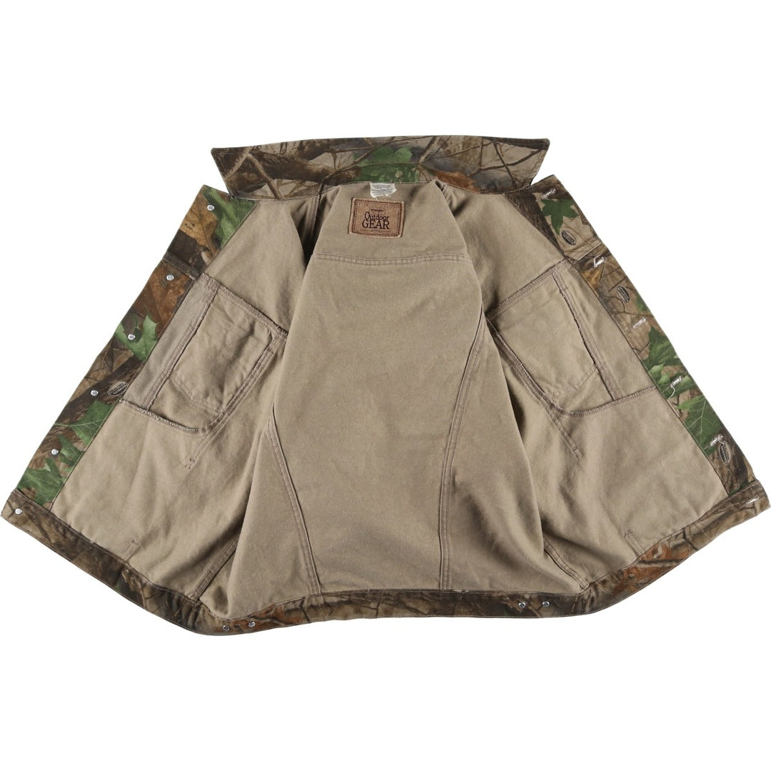 Wrangler Outdoor Gear Camouflage Pattern Realtree Camo Denim Jacket, Men's Size Large, Vintage cotton brown type Vintage Second Hand
