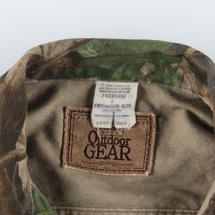 Wrangler Outdoor Gear Camouflage Pattern Realtree Camo Denim Jacket, Men's Size Large, Vintage cotton brown type Vintage Second Hand
