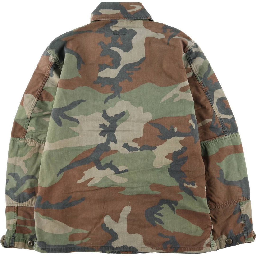 Camouflage Woodland Camo Stenciled BDU Military Jacket, Medium-Regular, Men's Size M unclear Khaki type Vintage Second Hand