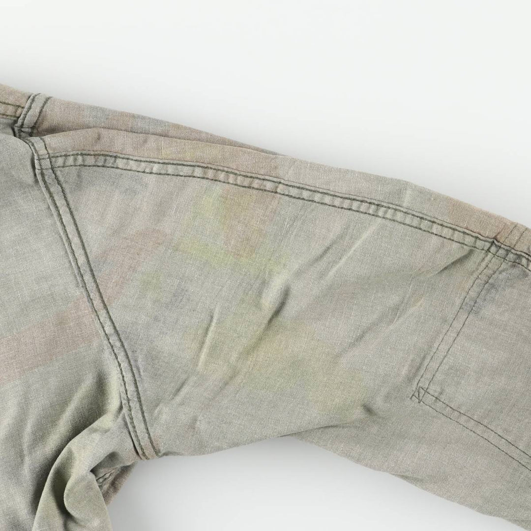 Camouflage Woodland Camo Stenciled BDU Military Jacket, Medium-Regular, Men's Size M unclear Khaki type Vintage Second Hand