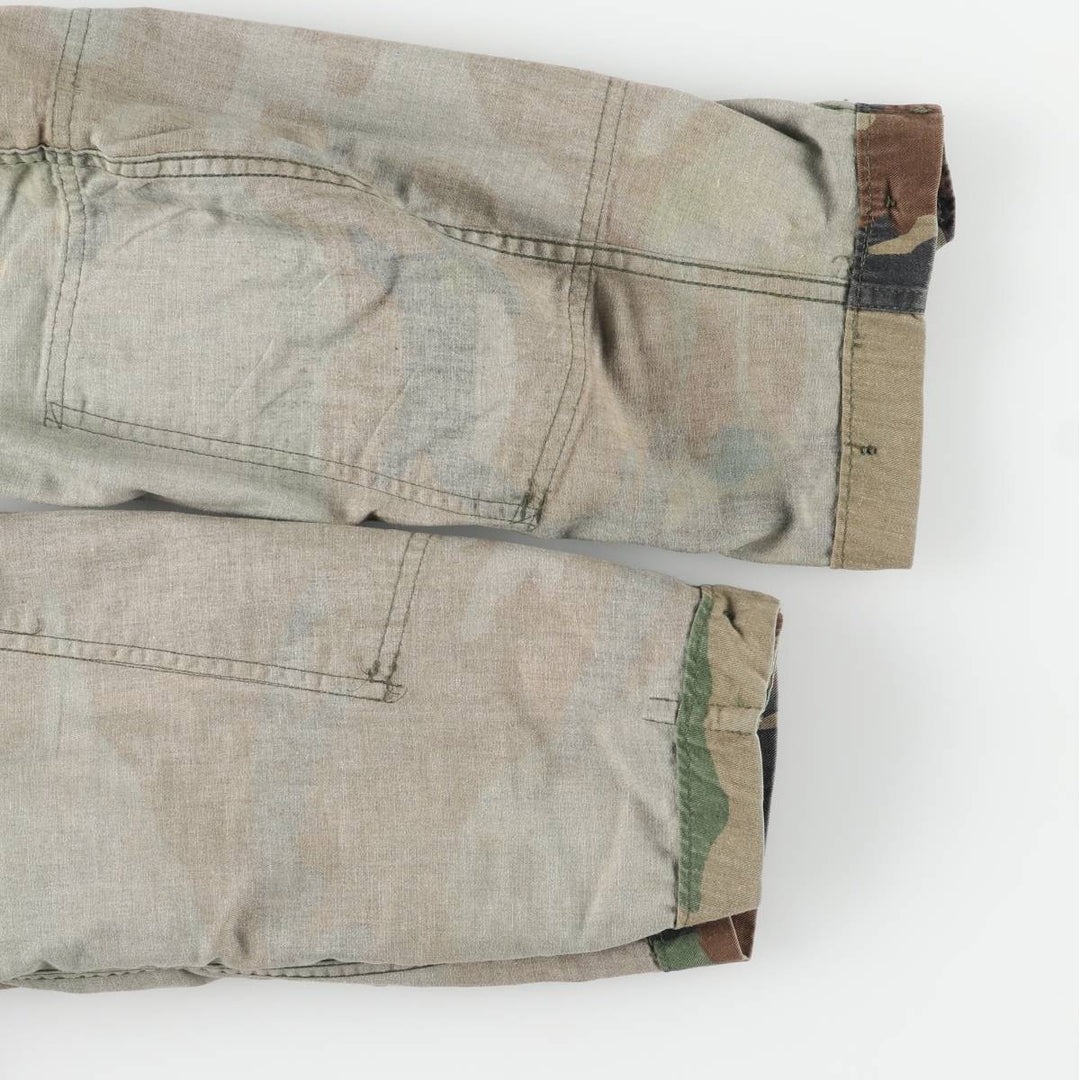 Camouflage Woodland Camo Stenciled BDU Military Jacket, Medium-Regular, Men's Size M unclear Khaki type Vintage Second Hand