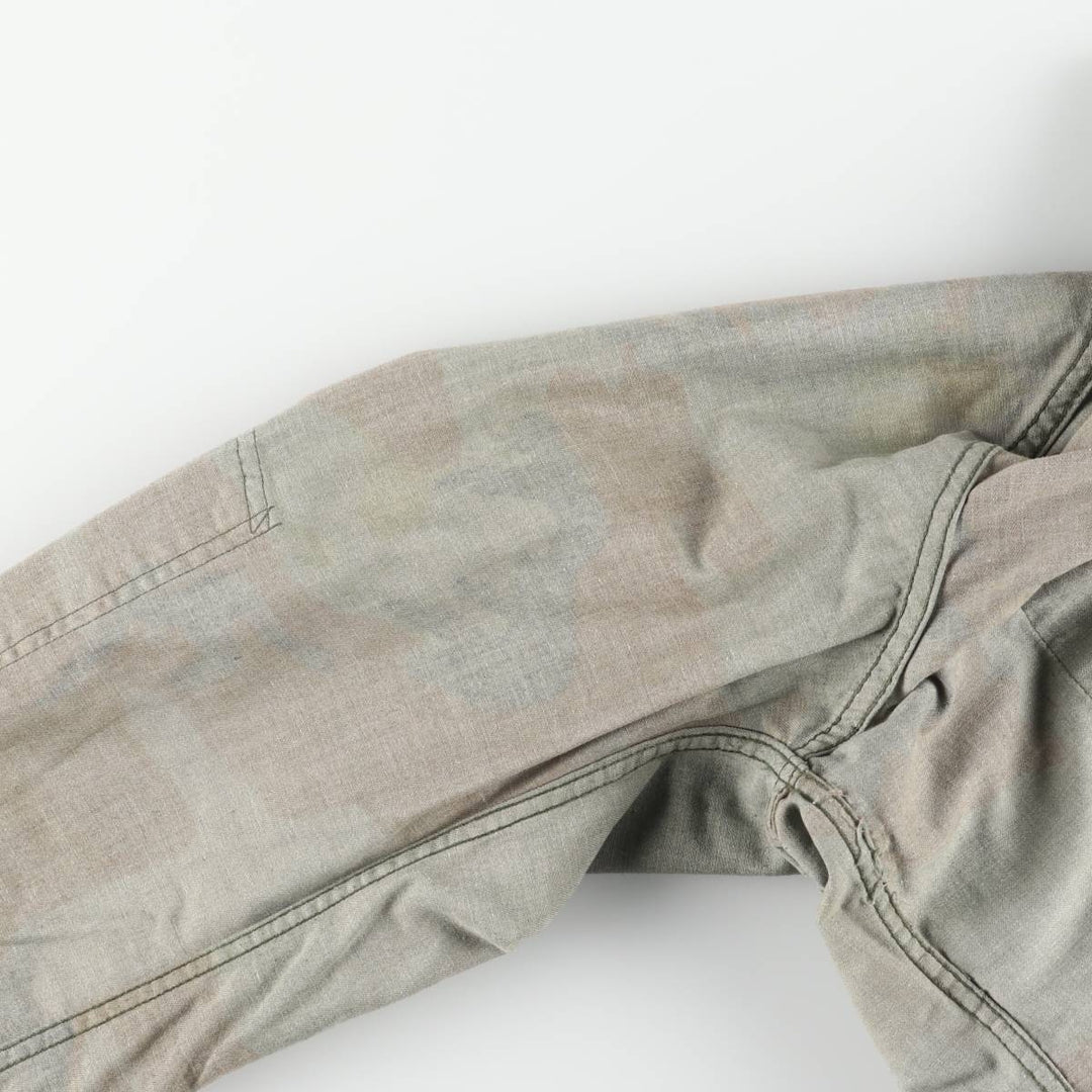 Camouflage Woodland Camo Stenciled BDU Military Jacket, Medium-Regular, Men's Size M unclear Khaki type Vintage Second Hand