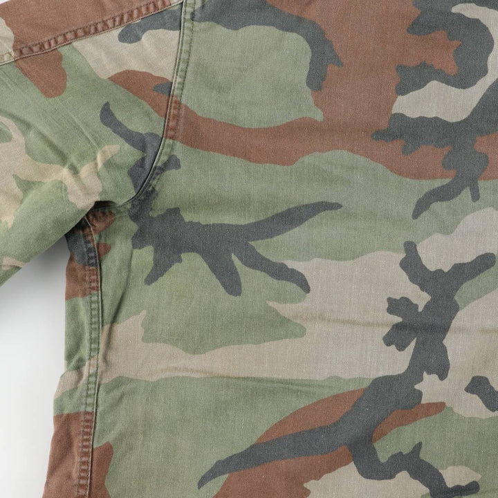 Camouflage Woodland Camo Stenciled BDU Military Jacket, Medium-Regular, Men's Size M unclear Khaki type Vintage Second Hand